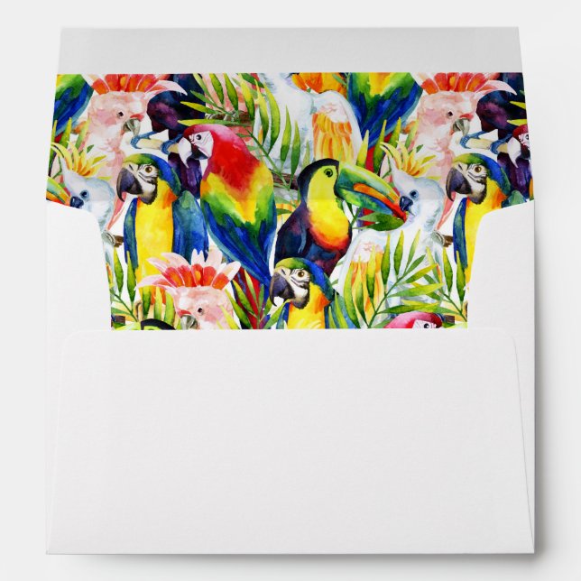 Parrots And Palm Leaves Envelope (Back (Bottom))