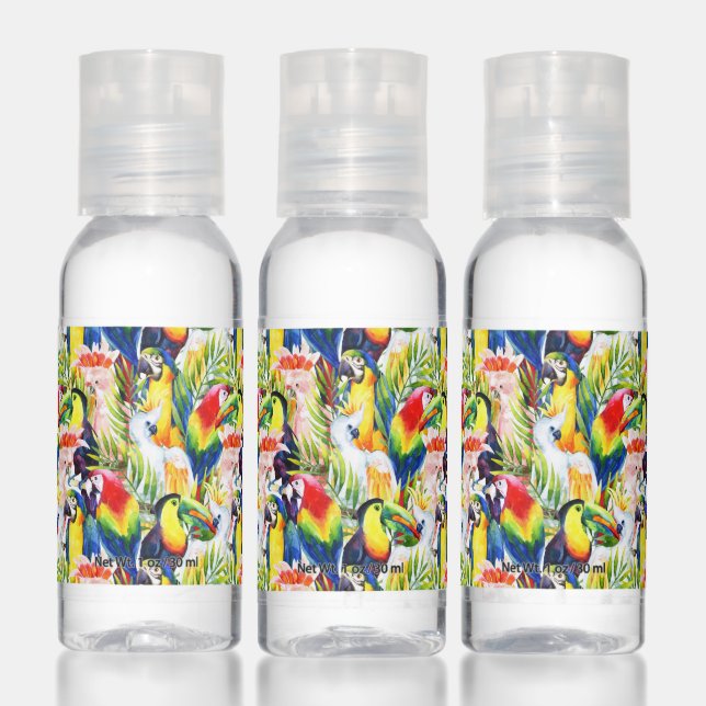 Parrots And Palm Leaves Hand Sanitizer (Set)