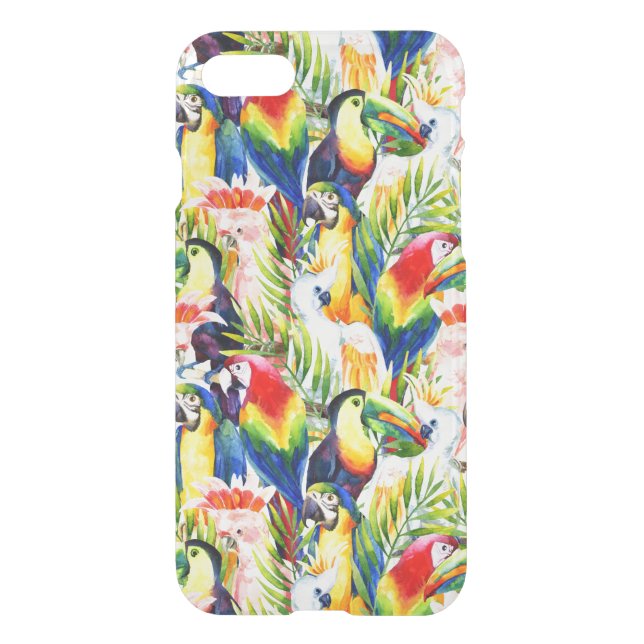 Parrots And Palm Leaves Uncommon iPhone Case (Back)