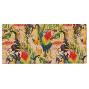 Parrots And Palm Leaves Wood USB Flash Drive