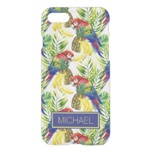 Parrots And Tropical Fruit Add Your Name iPhone SE/8/7 Case