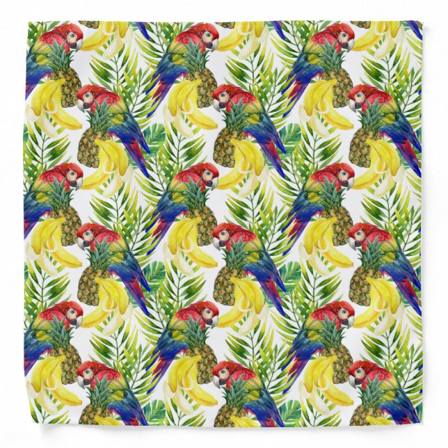 Parrots And Tropical Fruit Bandana (Front)