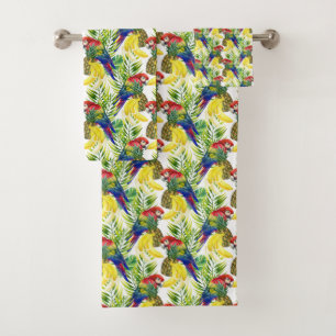 Parrots And Tropical Fruit Bath Towel Set