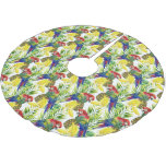 Parrots And Tropical Fruit Brushed Polyester Tree Skirt