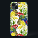 Parrots And Tropical Fruit iPhone 13 Case<br><div class="desc">Birds | Tropical background with parrots and fruit on white background.  © and ® Bigstock® - All Rights Reserved.</div>