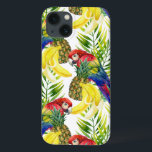 Parrots And Tropical Fruit iPhone 13 Case<br><div class="desc">Birds | Tropical background with parrots and fruit on white background.  © and ® Bigstock® - All Rights Reserved.</div>