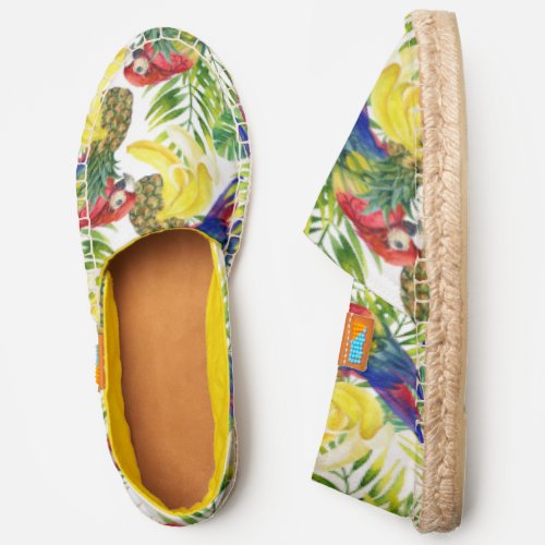 Parrots And Tropical Fruit Espadrilles