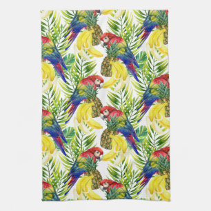 Parrots And Tropical Fruit Kitchen Towel