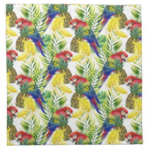 Parrots And Tropical Fruit Napkin
