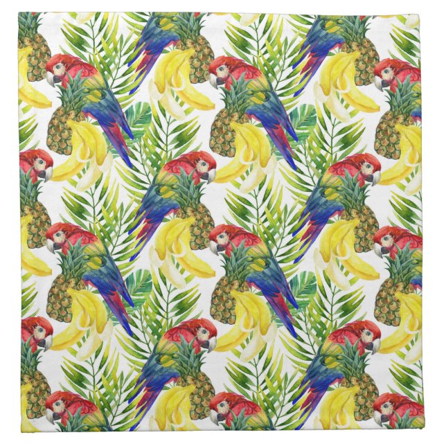 Parrots And Tropical Fruit Napkin (Front)