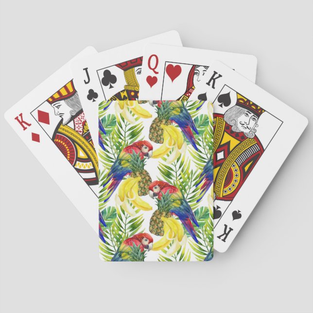 Parrots And Tropical Fruit Poker Cards (Back)