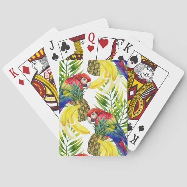 Parrots And Tropical Fruit Poker Cards (Back)