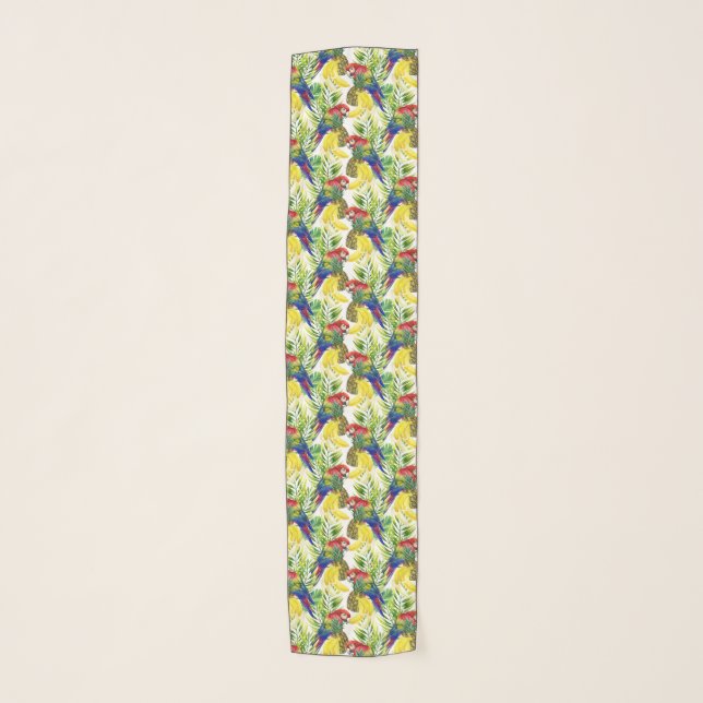 Parrots And Tropical Fruit Scarf (Front)