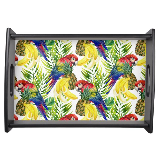 Parrots And Tropical Fruit Serving Tray (Front)