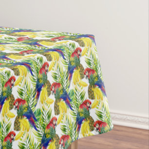 Parrots And Tropical Fruit Tablecloth
