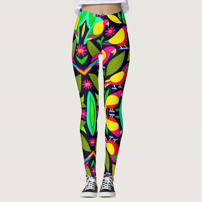 Parrots Design Leggings (Front)