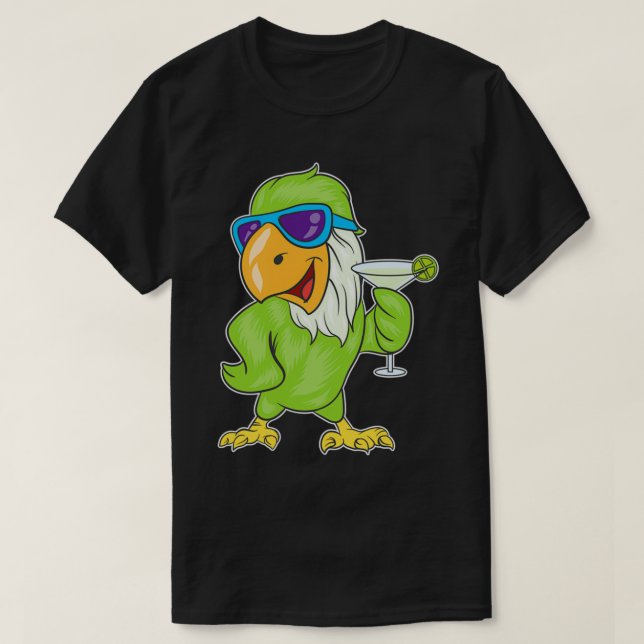 Parrots Drinking Margarita Hawaiian Birds Gift 1 T-Shirt (Design Front)