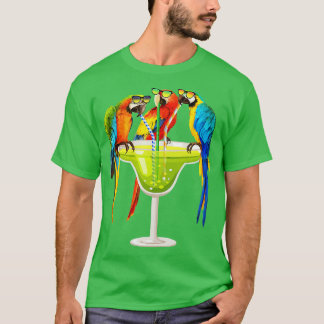 Parrots Drinking Margarita On Summer Vacation Bird T-Shirt
