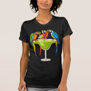 Parrots Drinking Margarita On Summer Vacation Bird T-Shirt