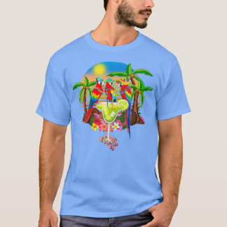 Parrots Drinking Margarita On Summer Vacation Bird T-Shirt