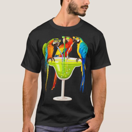 Parrots Drinking Margarita On Summer Vacation chic T_Shirt