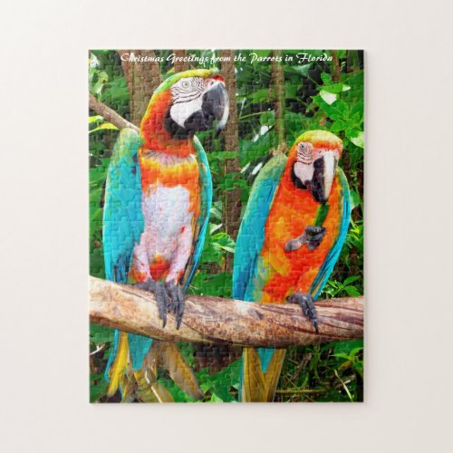 Parrots Florida Christmas Greetings Jigsaw Puzzle