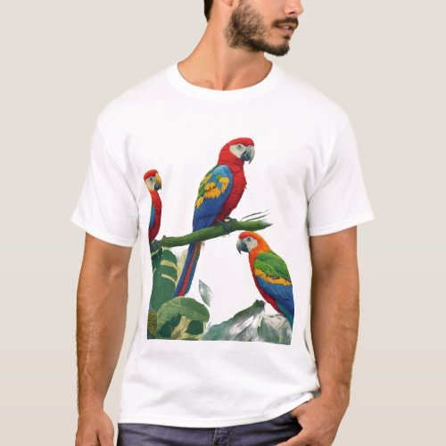 parrots in a jungle T_Shirt