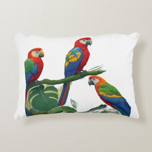 parrots in a jungle T_Shirt Accent Pillow