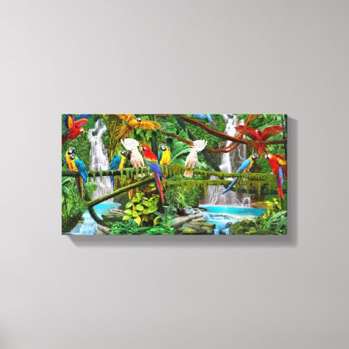 PARROTS IN PARADISE CANVAS PRINT