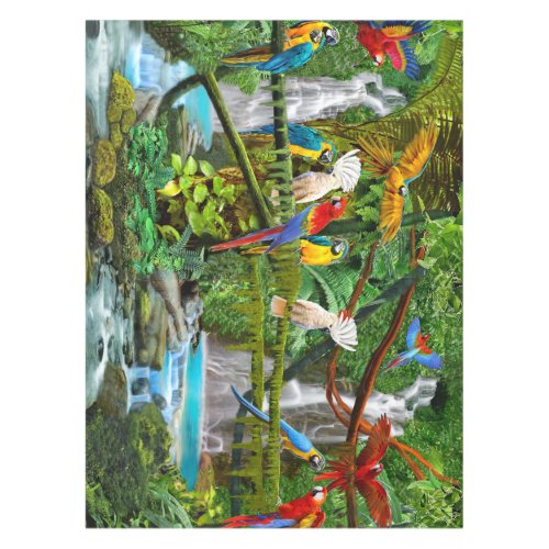 PARROTS IN PARADISE TABLECLOTH