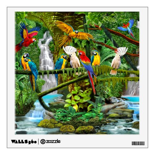 PARROTS IN PARADISE WALL DECAL