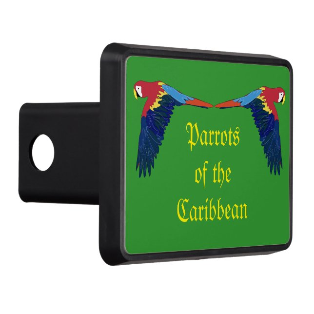 Parrots of the Caribbean Green Tow Hitch Cover (Right)