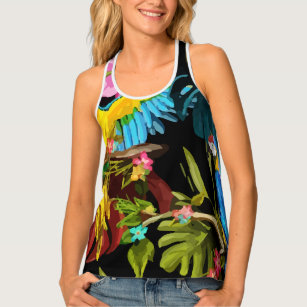 Parrots On Tropical Tank Top