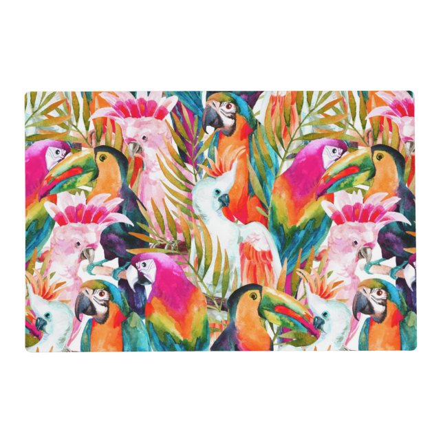 Parrots & Palm Leaves 2 Placemat (Front)