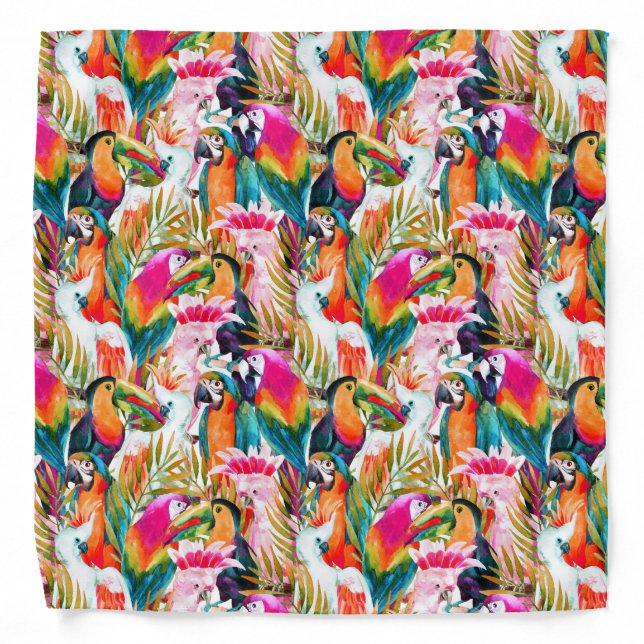 Parrots & Palm Leaves Bandana (Front)