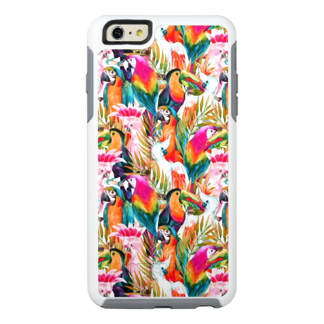Parrots & Palm Leaves Otterbox iPhone Case (Back)