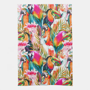Parrots & Palm Leaves Towel