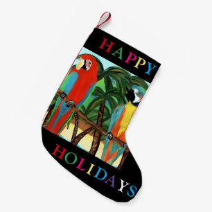 PARROTS SMALL CHRISTMAS STOCKING