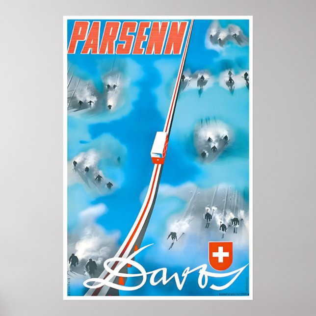 Parsenn Davos Art Switzerland Poster Print (Front)