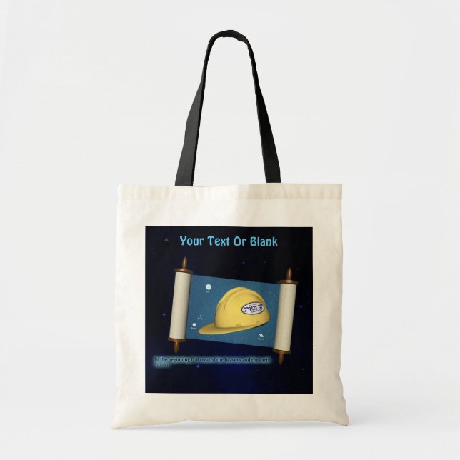 Parshat Bereshit - Yesh M'ayn Construction Tote Bag (Front)