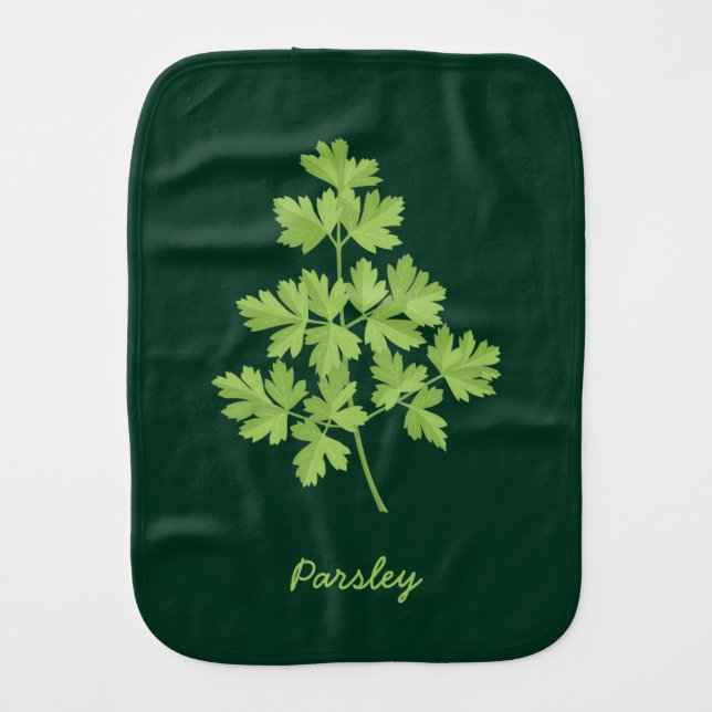 Parsley Baby Burp Cloth (Front)