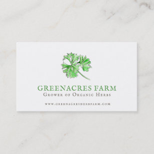 Parsley herb farm green suppliers business card