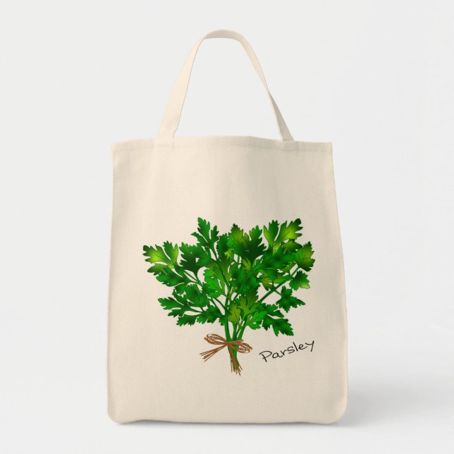 Parsley Herb Grocery Tote Bag (Front)