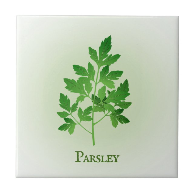 Parsley Herbal Design Ceramic Tile (Front)