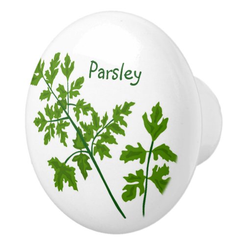 Parsley Herbs Kitchen Ceramic Knob