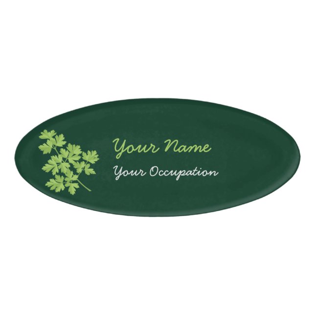 Parsley Oval Name Tag (Front)