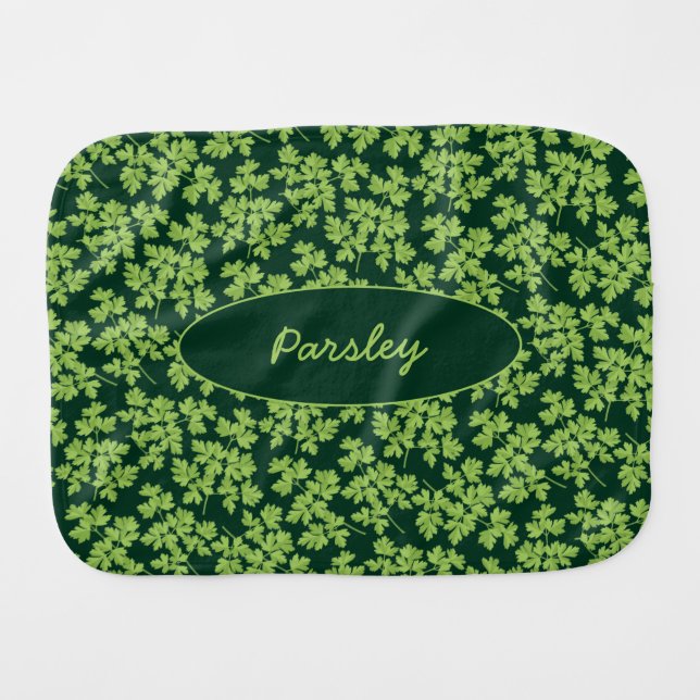 Parsley Pattern Baby Burp Cloth (Front Horizontal)