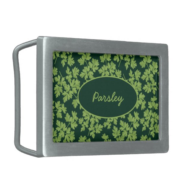 Parsley Pattern Belt Buckle (Front Left)