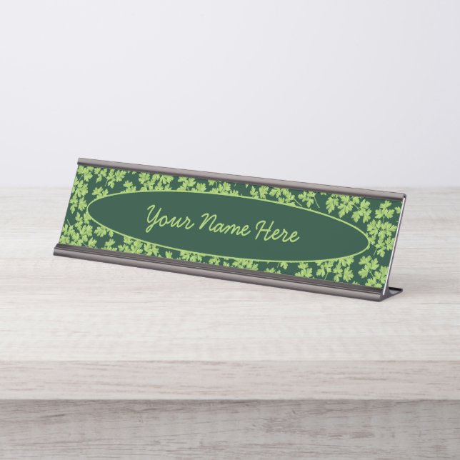 Parsley Pattern Desk Name Plate (Front)