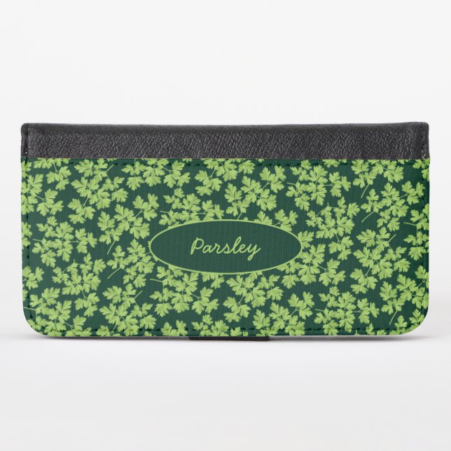 Parsley Pattern iPhone Wallet Case (Front (Horizontal))